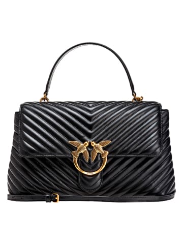 Pinko Skórzana torebka w kolorze czarnym - 34 x 22 x 13 cm
