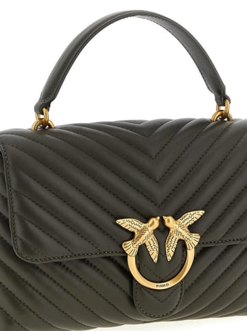 Pinko Skórzana torebka w kolorze ciemnobrązowym - 26 x 17 x 8 cm