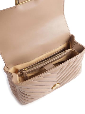 Pinko Skórzana torebka w kolorze beżowym - 23 x 16 x 7 cm