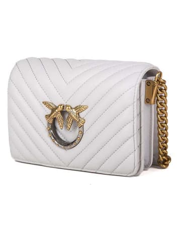 Pinko Skórzana torebka w kolorze kremowym - 19 x 13 x 7 cm