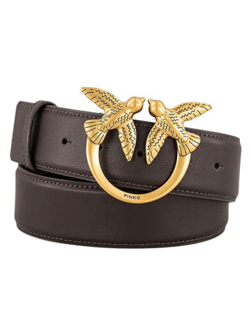 Pinko Skórzany pasek w kolorze czarnym