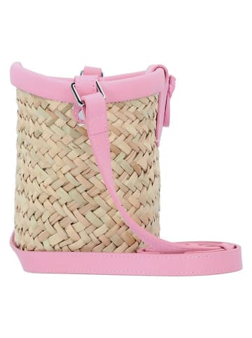 Pinko Leder-Umhängetasche in Beige/ Rosa - (B)17 x (H)14 x (T)10 cm