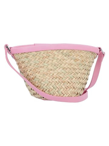 Pinko Skórzana torebka w kolorze beżowo-jasnoróżowym - 17 x 14 x 10 cm