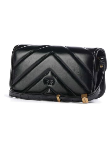 Pinko Skórzana torebka w kolorze czarnym - 24 x 11 x 7 cm