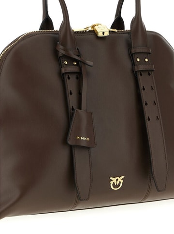 Pinko Skórzana torebka w kolorze brązowym - 40 x 30 x 15 cm