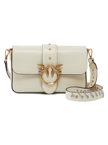 Pinko Skórzana torebka w kolorze kremowym - 22 x 15 x 7 cm