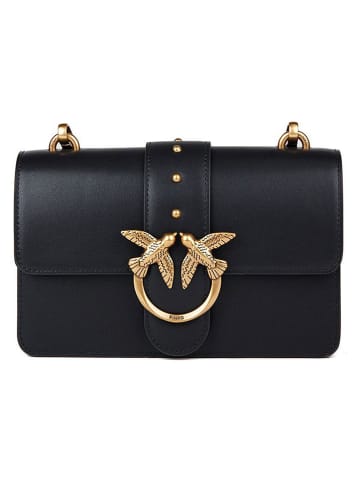 Pinko Leder-Umhängetasche in Schwarz - (B)21 x (H)13 x (T)7 cm