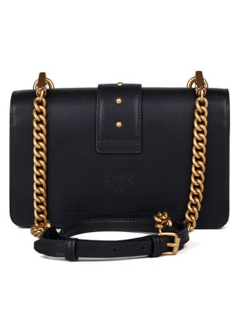 Pinko Leder-Umhängetasche in Schwarz - (B)21 x (H)13 x (T)7 cm