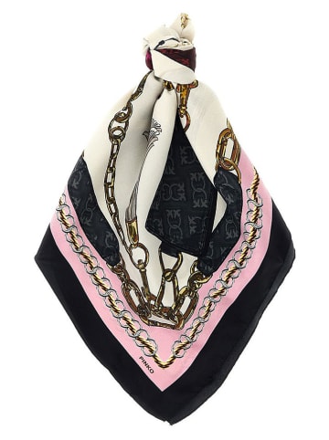 Pinko Doek met zijde zwart/lichtroze - (L)86 x (B)86 cm