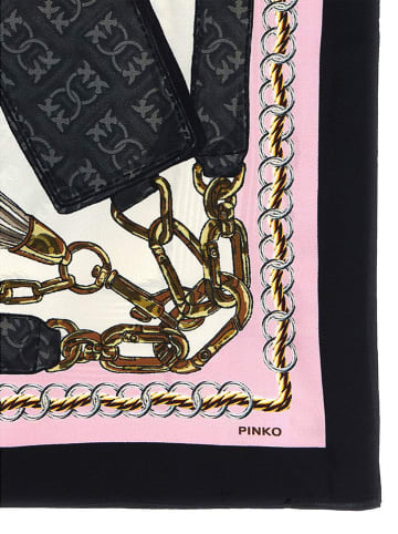 Pinko Chusta w kolorze czarno-jasnoróżowym - 86 x 86 cm