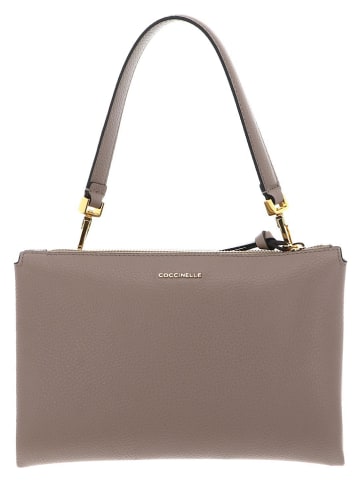 COCCINELLE Leder-Henkeltasche in Taupe - (B)25 x (H)18 x (T)7 cm