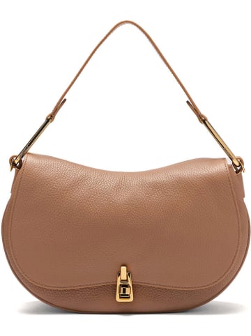 COCCINELLE Leder-Schultertasche in Hellbraun - (B)31 x (H)18 x (T)8 cm