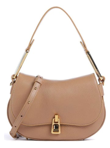 COCCINELLE Leder-Schultertasche in Hellbraun - (B)22 x (H)14 x (T)4 cm