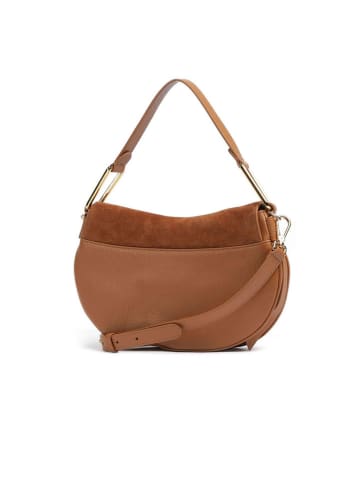 COCCINELLE Leder-Schultertasche in Hellbraun - (B)30 x (H)19 x (T)5 cm