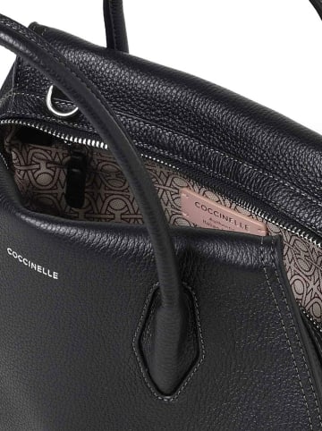 COCCINELLE Leder-Henkeltasche in Schwarz - (B)30 x (H)20 x (T)13 cm