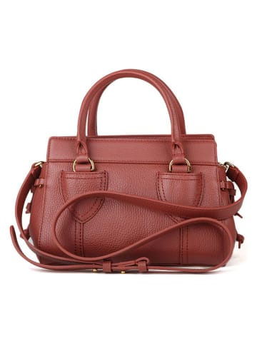 COCCINELLE Leder-Henkeltasche in Rotbraun - (B)24 x (H)17 x (T)12 cm