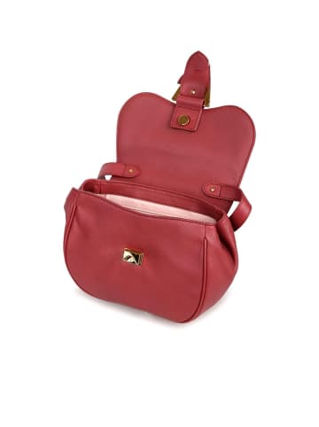 COCCINELLE Leder-Umhängetasche in Beere - (B)21 x (H)18 x (T)9 cm