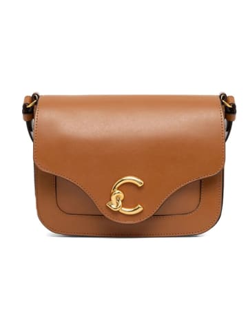 COCCINELLE Leder-Umhängetasche in Hellbraun - (B)21 x (H)15 x (T)9 cm