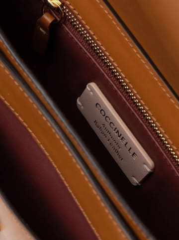 COCCINELLE Leren schoudertas lichtbruin - (B)21 x (H)15 x (D)9 cm