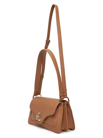 COCCINELLE Leder-Schultertasche in Hellbraun - (B)27,5 x (H)14 x (T)11 cm