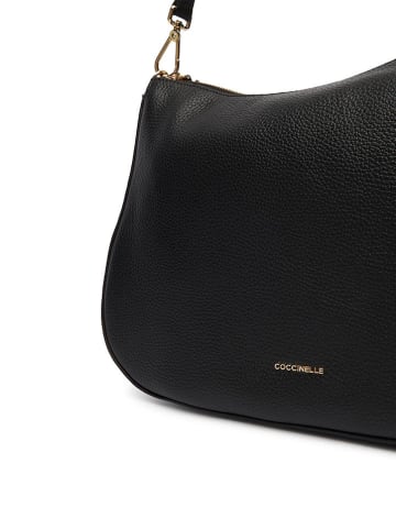 COCCINELLE Leder-Schultertasche in Schwarz - (B)35 x (H)25 x (T)9 cm