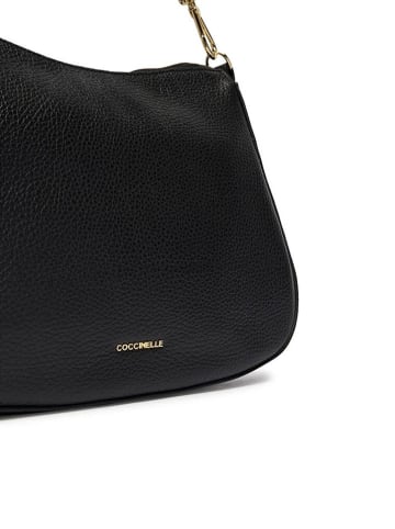 COCCINELLE Leder-Schultertasche in Schwarz - (B)30 x (H)21,5 x (T)8 cm