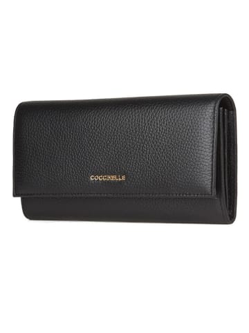 COCCINELLE Skórzany portfel w kolorze czarnym - 20 x 10 cm