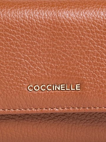 COCCINELLE Leren portemonnee lichtbruin - (B)14 x (H)10 cm