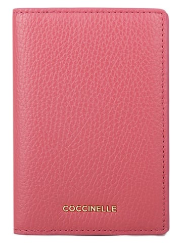 COCCINELLE Skórzany portfel w kolorze różowym - 10 x 14 cm