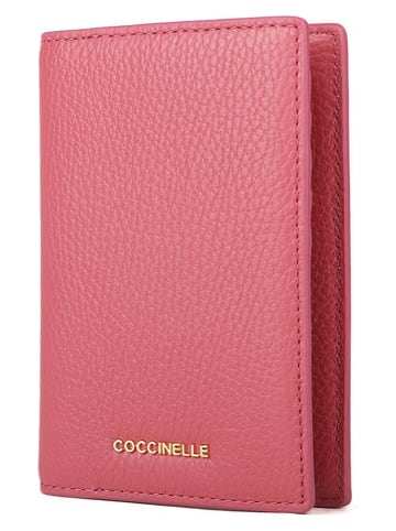 COCCINELLE Skórzany portfel w kolorze różowym - 10 x 14 cm