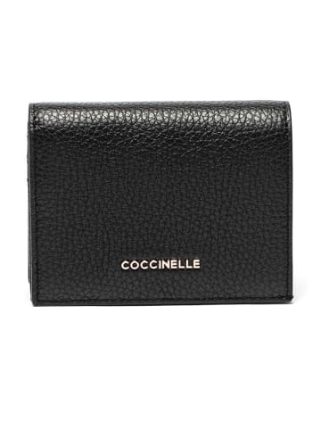 COCCINELLE Leder-Kartenetui in Schwarz - (B)11 x (H)9 cm