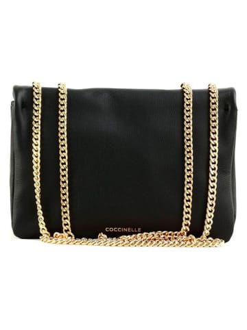 COCCINELLE Leder-Schultertasche in Schwarz - (B)19 x (H)13 x (T)6 cm