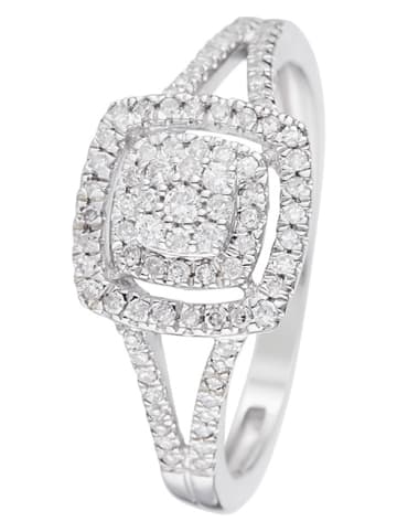 DIAMOND & CO Witgouden ring "Rosie" met diamanten