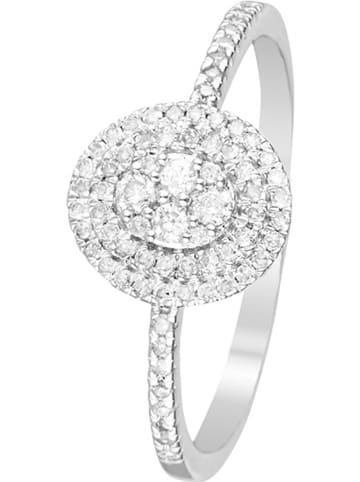 DIAMOND & CO Witgouden ring "Beauty queen" met diamanten