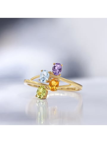 DIAMOND & CO Gouden ring "Bornéo" met edelstenen