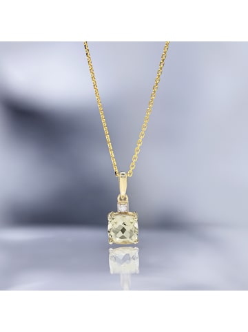 DIAMOND & CO Złota zawieszka "Tonga" z diamentami i kwarcem