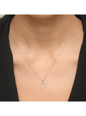 DIAMOND & CO Witgouden hanger "élue de ton coeur" met diamanten