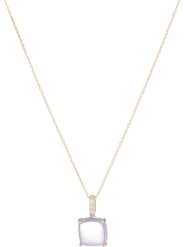 DIAMOND & CO Złota zawieszka "Rose dragée" z ametystem