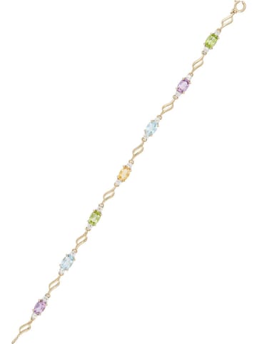 DIAMOND & CO Gold-Armkette "Mon arc en ciel" mit Edelsteinen