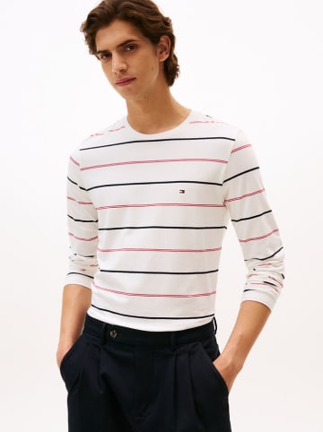 Tommy Hilfiger Longsleeve in Weiß/ Dunkelblau/ Rot