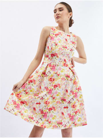 orsay Sukienka w kolorze kremowo-czerwono-zielonym