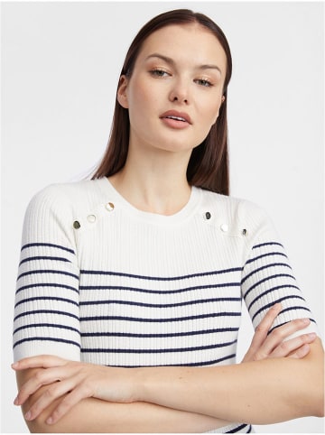 orsay Strickkleid in Weiß/ Dunkelblau