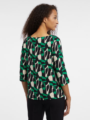 orsay Bluzka w kolorze czarno-zielono-kremowym