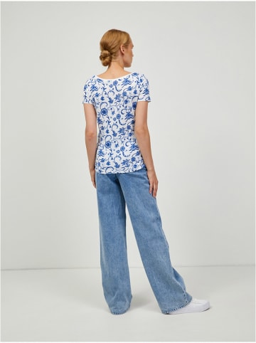 orsay Koszulka w kolorze biało-niebieskim
