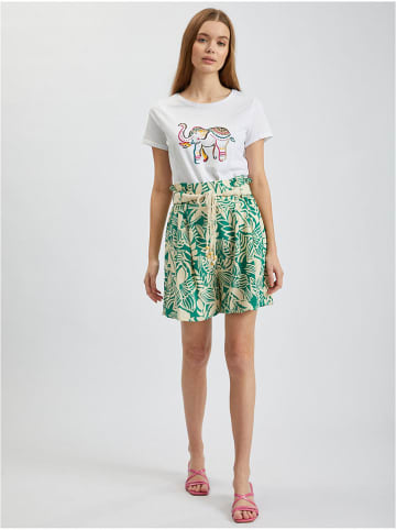 orsay Shorts in Grün/ Creme