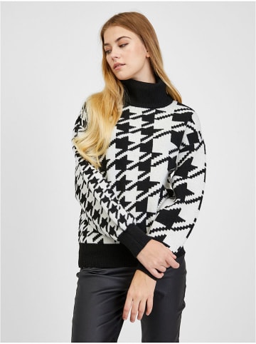 orsay Rollkragenpullover in Schwarz/ Weiß