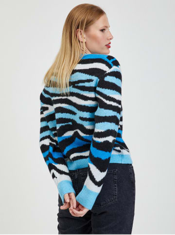 orsay Sweter w kolorze niebiesko-czarnym