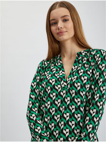 orsay Bluse in Grün/ Schwarz