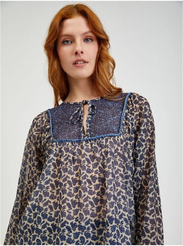 orsay Bluse in Dunkelblau/ Creme