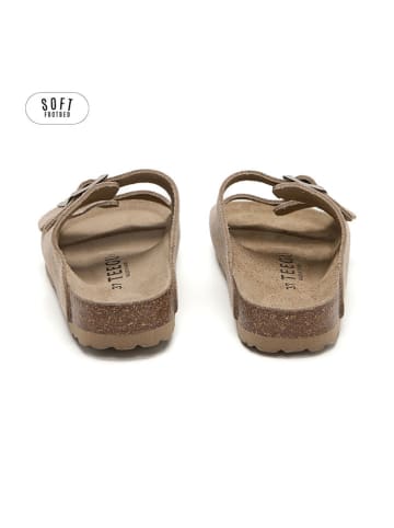 teegu Leder-Pantoletten in Braun